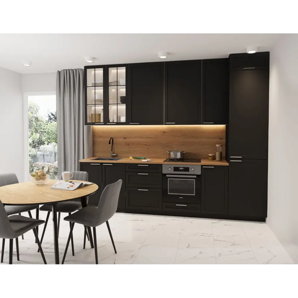 Фасад кухонный Ньюпорт черный матовый МДФ 29.7×76.5 см 89340686 DELINIA ID STLM-1571312 - Вид №1