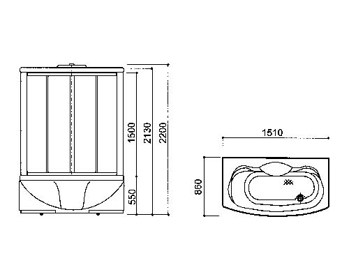 A-0828 Душевой бокс Appollo A Santreyd - Вид №2