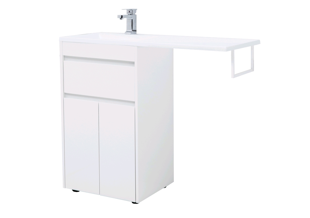 Тумба с раковиной Aquanet Токио 110 L белый (напольная, 1 ящик, 2 дверцы) 0023774400235497 - Вид №5