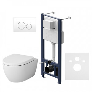 IS49001.111738 Комплект инсталляция с клав Pro L белый с подвесным унитазом с сид м/лифт AM.PM Awe