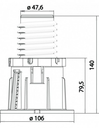 660300 000 00  Ножки для душевых поддонов Cricabac, регулируемые, устойчивые, Д. 106 мм, набор из 4 предметов Valentin Серый Оранжевый  - Вид №6