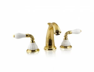 233501.0000.00 Раковина на три отверстия с фарфором Золото 24К