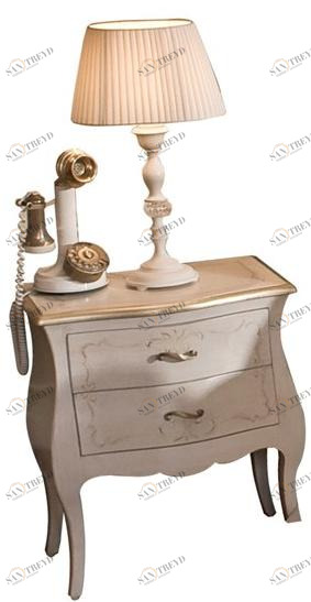 Barnini Oseo Прямоугольная прикроватная тумбочка из лакированной древесины с ящиками Sogni d'amore Sa33