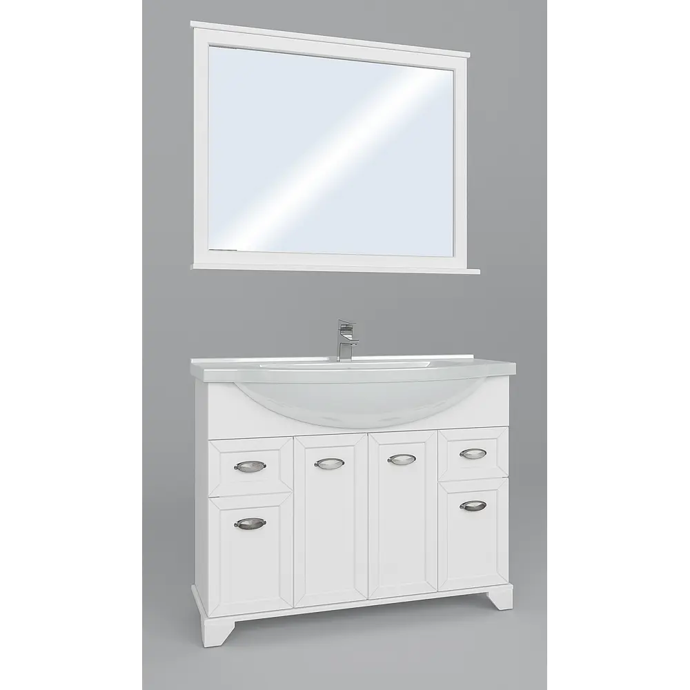 Зеркало Aquaton Шарм 100 см прямоугольное цвет белый STLM-2062321 - Вид №1