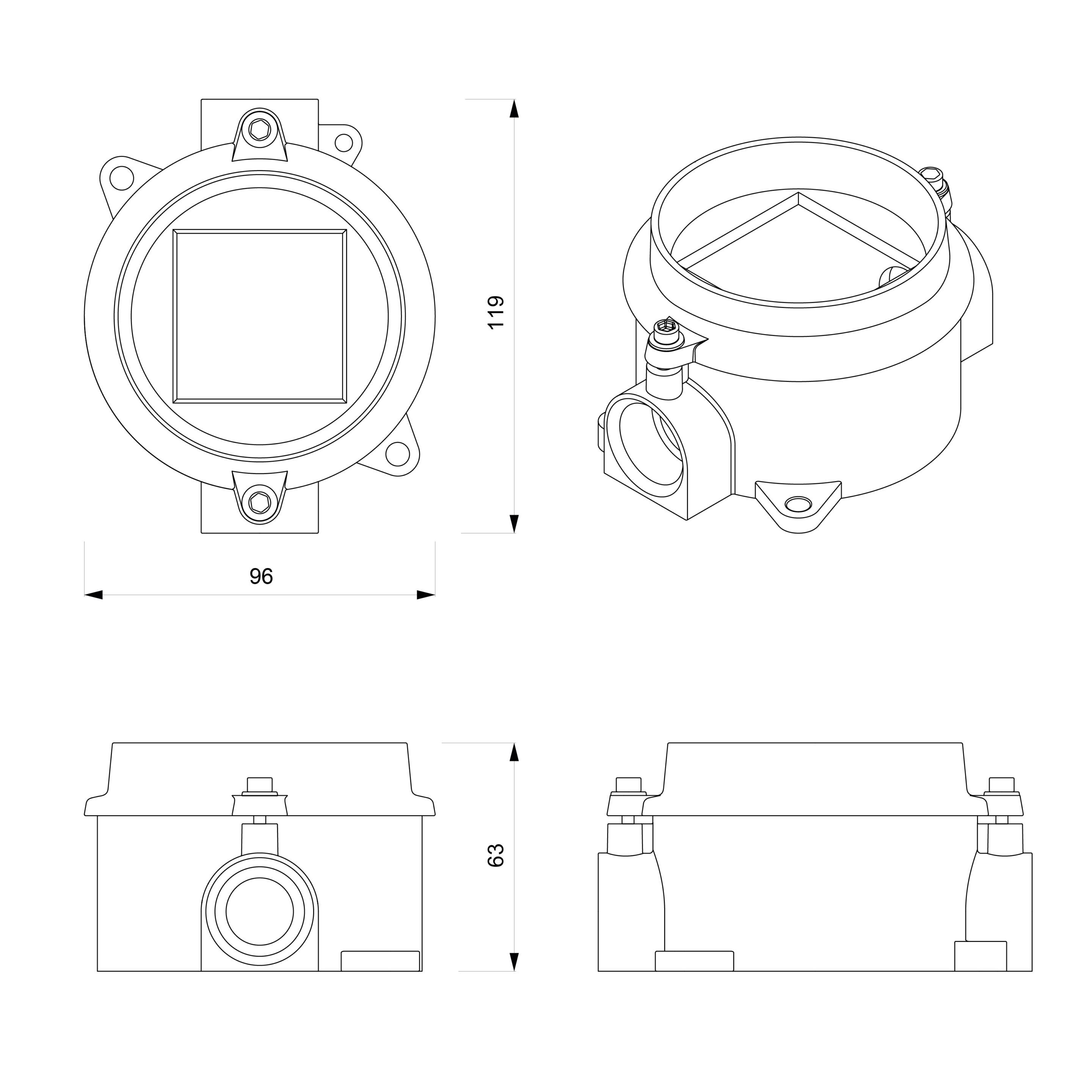 Коробка для электрической системы из натурального алюминия Genuit Silver ARCH-00115484 - Вид №4