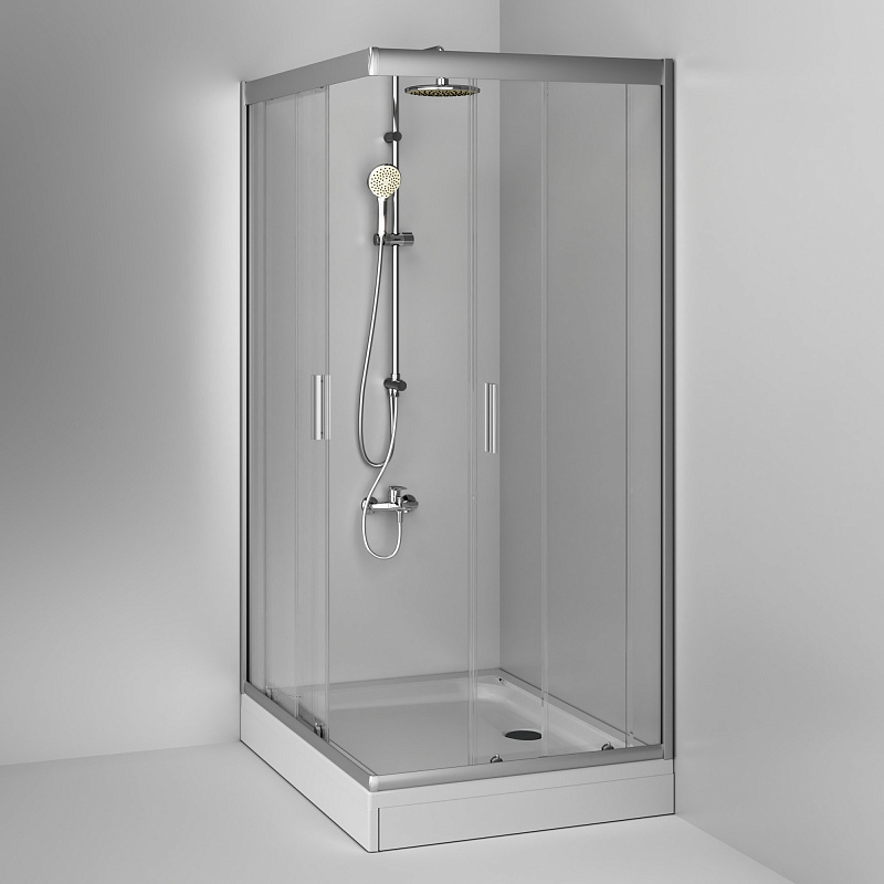 W90G-404-120290-MT Twin Slide 120x90. Душевое ограждение120x90 профиль мат хром стекло прозра AM.PM Gem - Вид №3