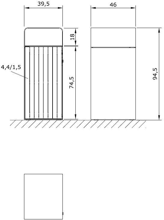 Euroform W Урна металлическая с пепельницей  855m, 855h  - Вид №5