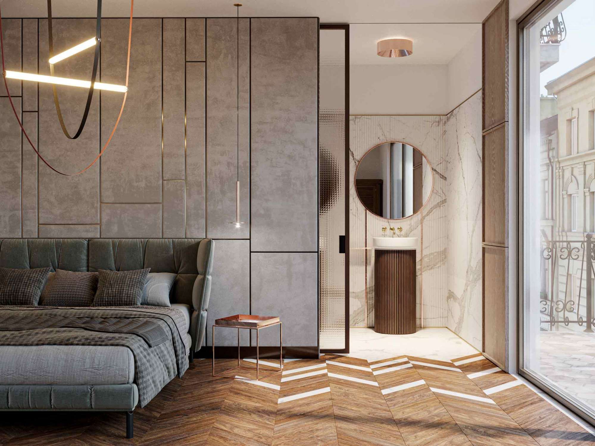 Обшивка из дерева и бархата Carminati Skyline System ARCH-00017636