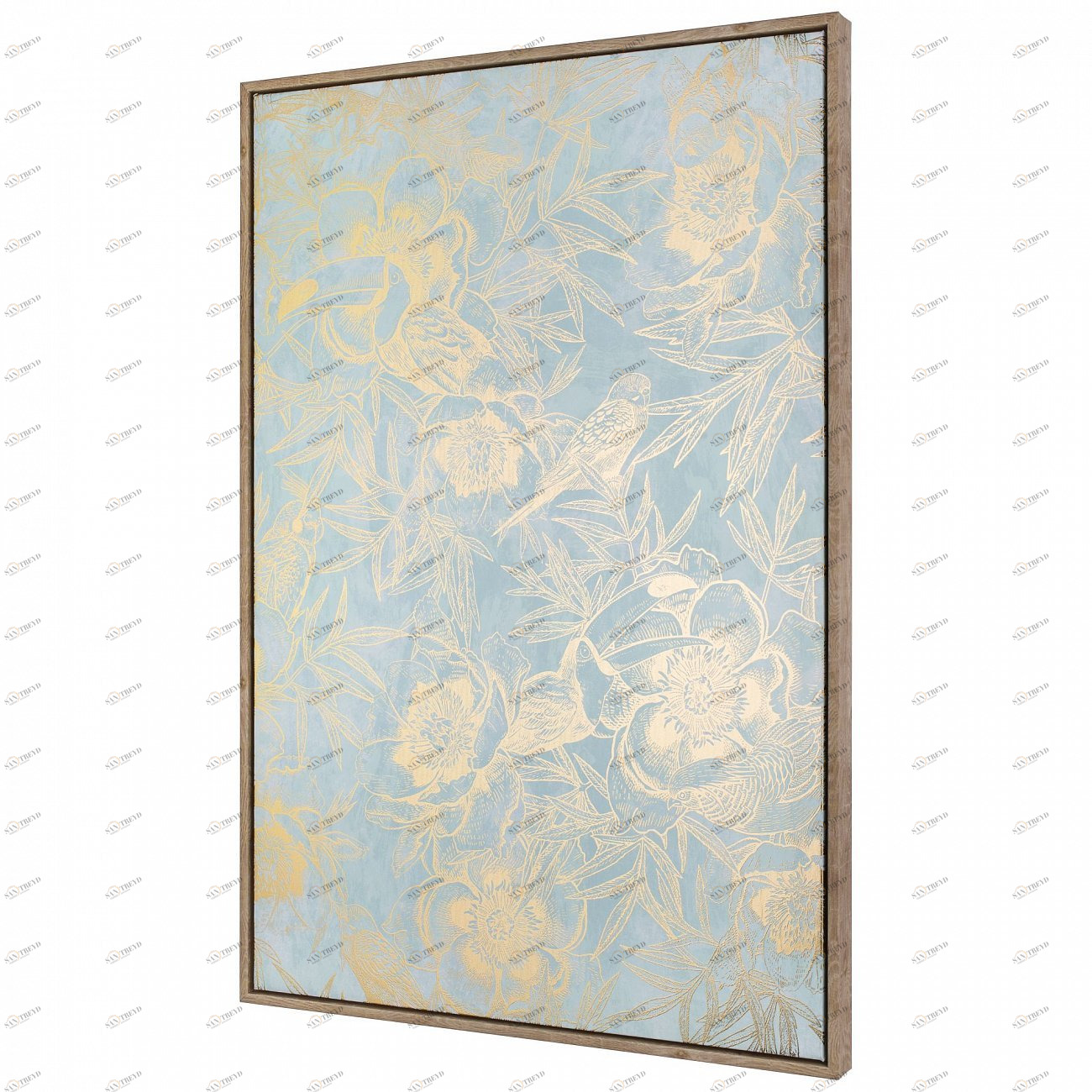 Панно интерьерное с подрамником из дерева 90х60 см золото с голубым Tomas Stern TOMAS STERN  00-3872652 Голубой;золото 