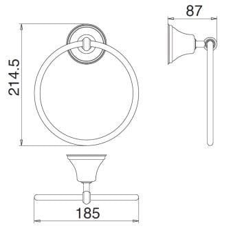 Держатель для полотенец с металлическим кольцом Rubinetterie Treemme 8200 ARCH-00150170 - Вид №2