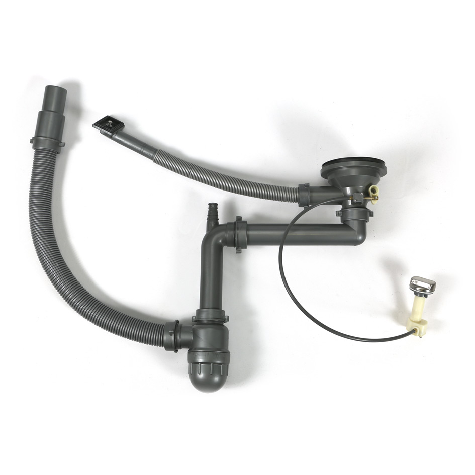 Одинарный сифон с переливом, клапан-автомат MLN-S011(PW1) 3 1/2" MELANA 