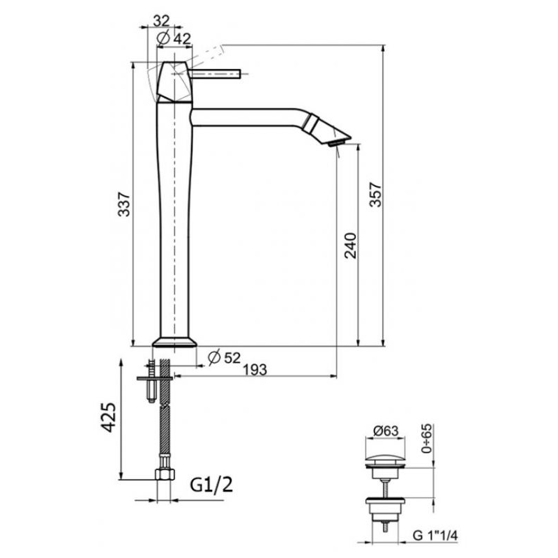 OE830402560 Смеситель для раковины Webert Opera Moderna  - Вид №1