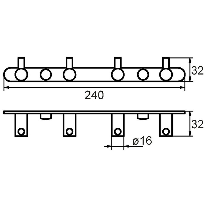 005SM40M41 Milardo Планки крючков Планка с крючками четверная 005SM40M41 Россия  - Вид №1