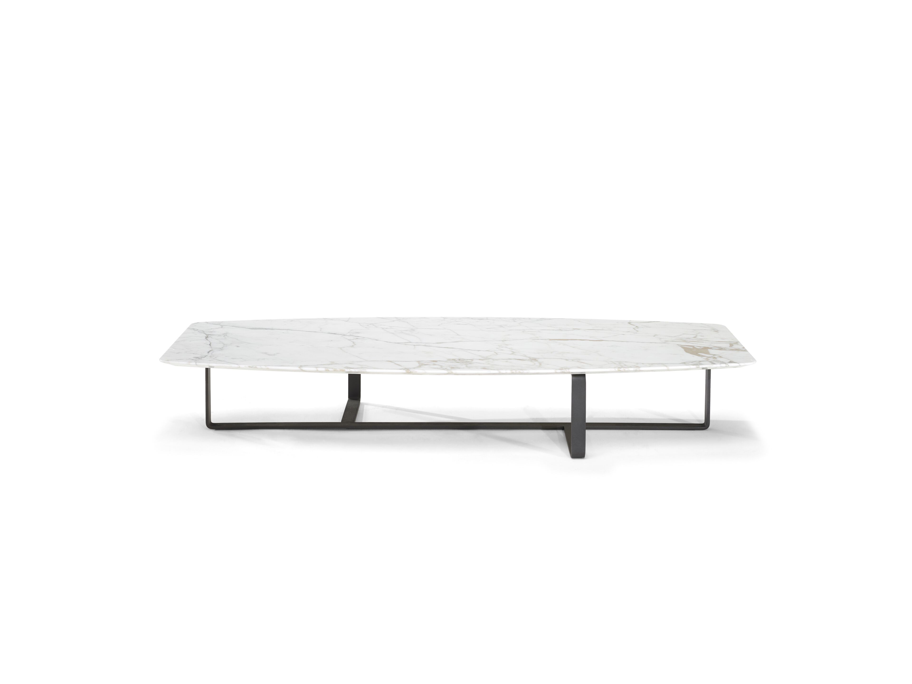 Низкий прямоугольный журнальный столик с мраморной столешницей Natuzzi Italia время ARCH-00123050 - Вид №1