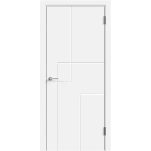 Комплект двери Контур глухая 90x200 см эмаль цвет белый с добором 150 мм