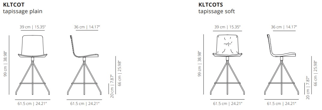 Viccarbe Тканевый поворотный табурет со спинкой Klip sun-id-1420815 - Вид №9