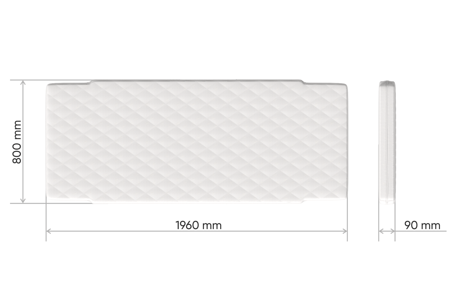Матрас для одноярусной кровати 80х196х9 см Line L кокос/eco-foam ELLIPSE ELLIPSE LINE 00-3951324 Белый Santreyd  - Вид №2