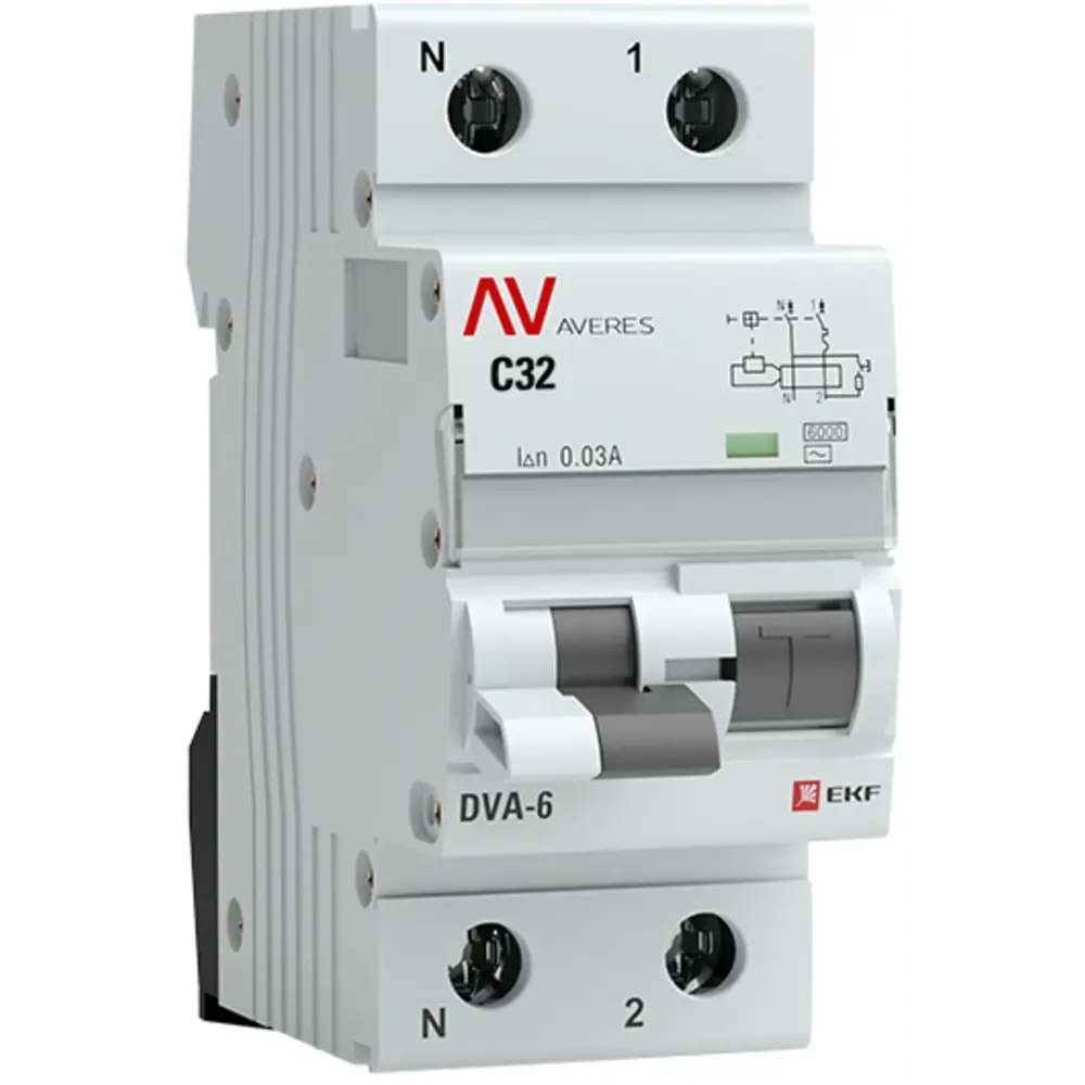 Дифференциальный автомат EKF DVA-6 32А с защитой от утечек 30мА 84579917 STLM-1105037