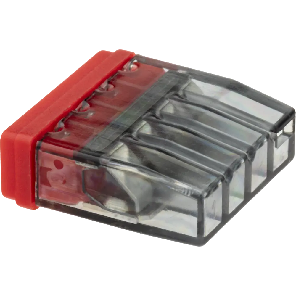 84509780 Клеммы монтажные самозажимные с пастой Duwi СМК 772-204 4-проводные 2,5мм² прозрачные 5шт 26730 0 STLM-1107525  - Вид №2