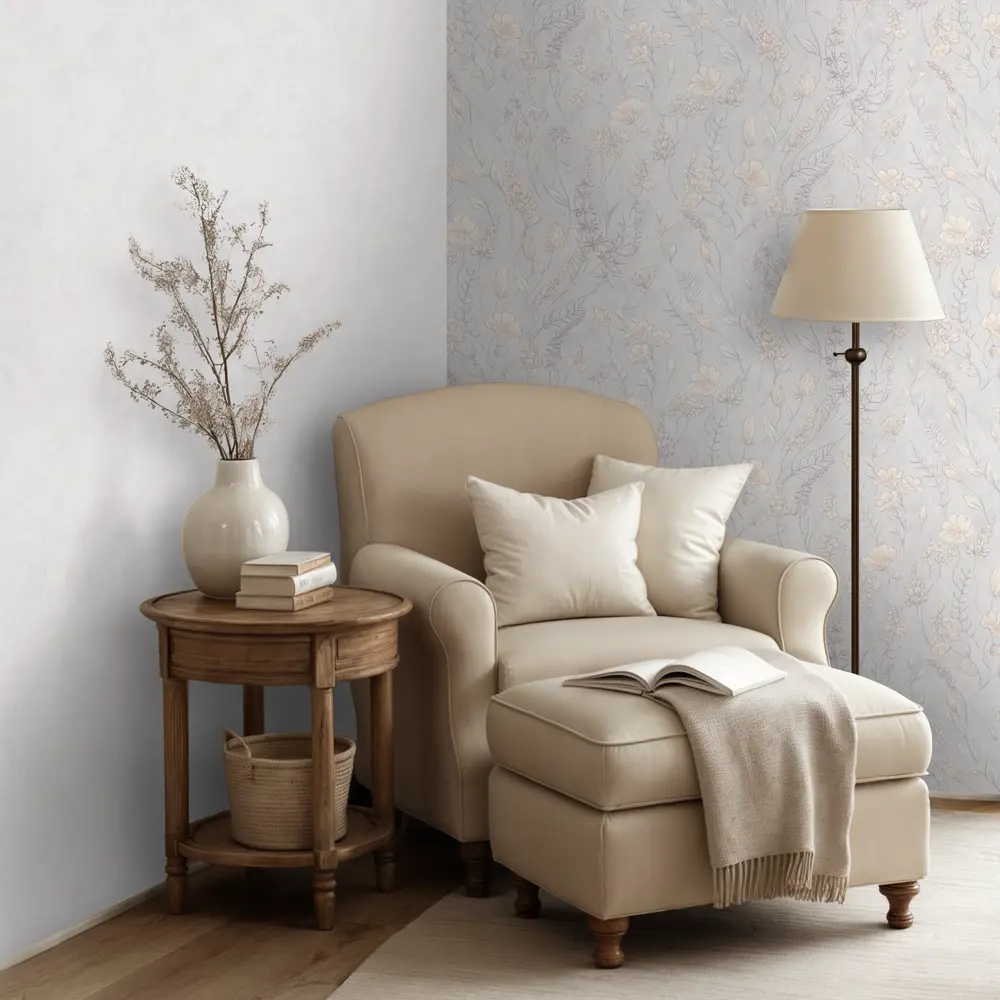 Обои флизелиновые Euro Decor Meadow серые 1.06 м ED7326-11 89441551 STLM-2127683 - Вид №5