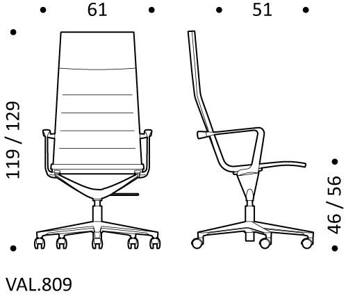 ICF Поворотное офисное кресло из ткани с 5 спицами на колесиках Valea sun-id-1494616 - Вид №10