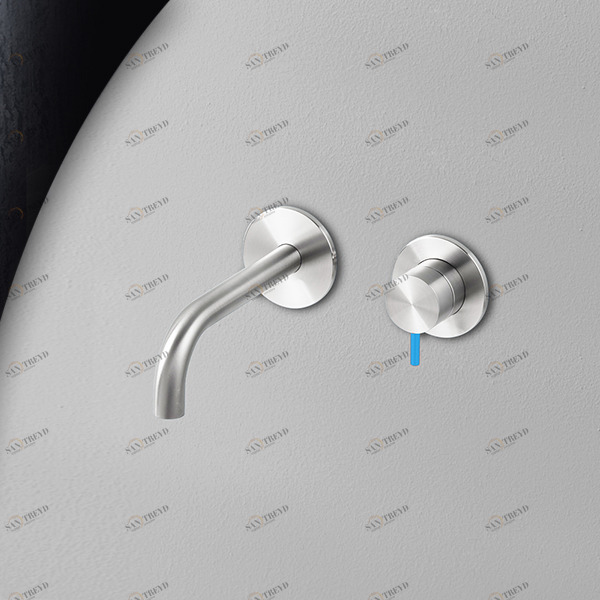 Смеситель для раковины сталь глянцевая с синей ручкой Toki Radomonte TKI18LCIL26