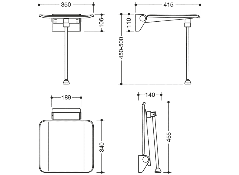 900.51.20160 складное сиденье HEWI System 900 - Вид №5