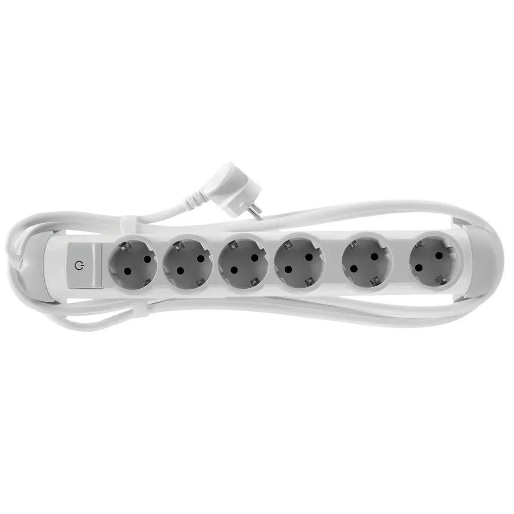 Удлинитель с заземлением Legrand 6 розеток 3 м, цвет серый 12506914 STLM-2084944  - Вид №1