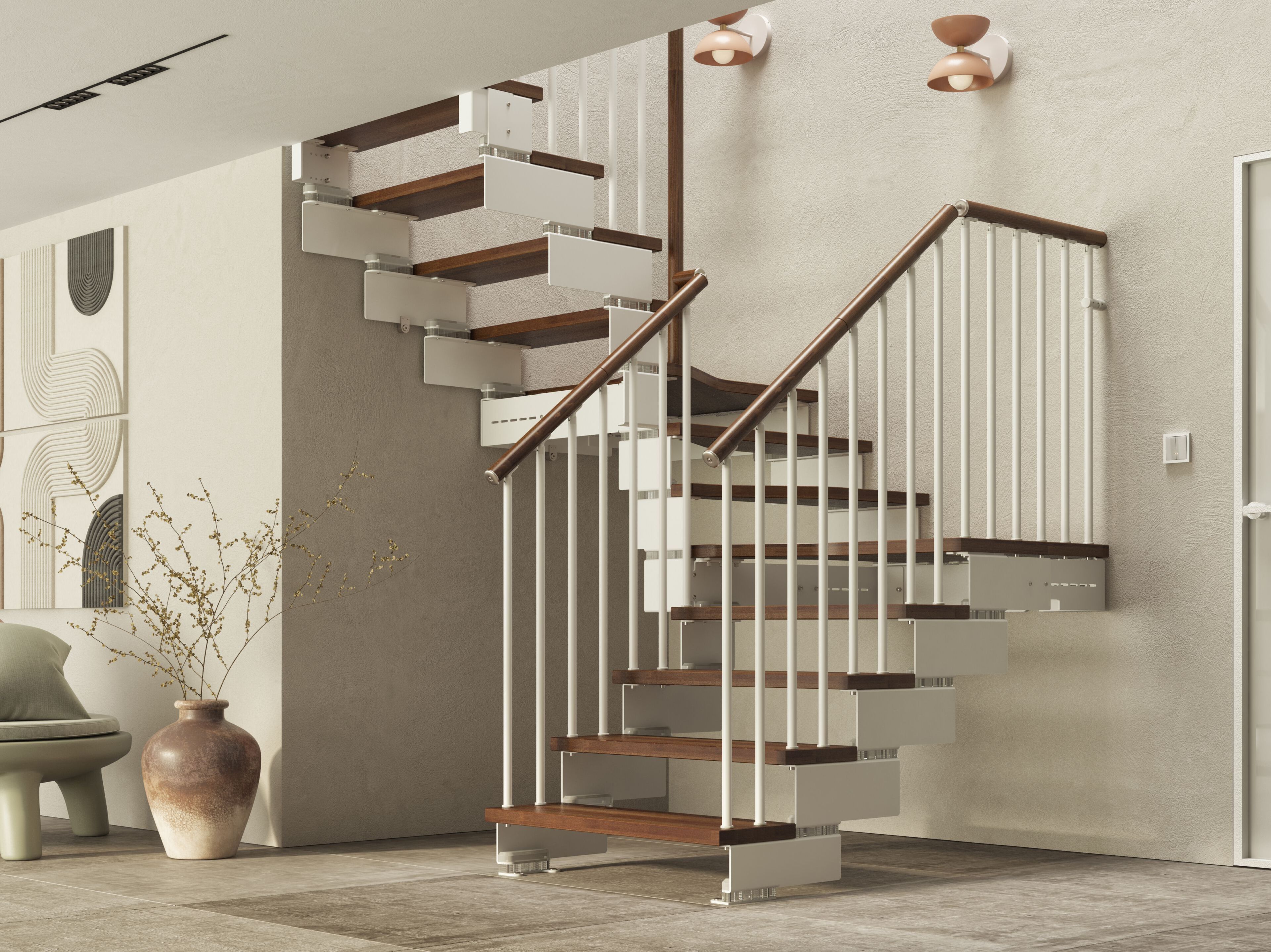 Модульная лестница из бука и стали Scrigno EVO ARCH-00023503 - Вид №1