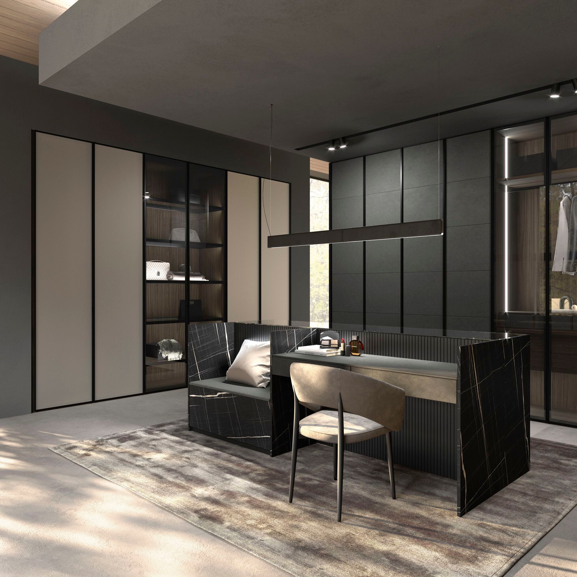 Индивидуальный алюминиевый и стеклянный секционный шкаф Guzzini & Fontana Shine ARCH-00143609 - Вид №4