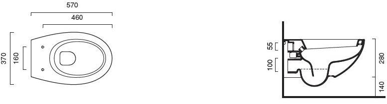 1vsvl00 Подвесной унитаз настенный Белый CERAMICA CATALANO Velis Италия - Вид №3