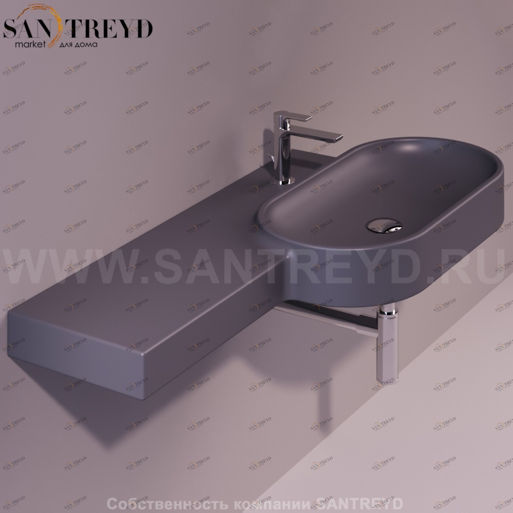 FL22ANTRACITEMATT Подвесная раковина настенная овальная Simas Flow черная