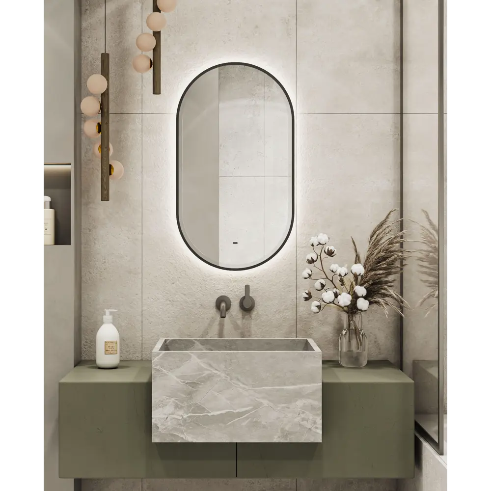 Зеркало в ванную комнату Velor 45x80 см с подсветкой CONTINENT Зеркало с LED-подсветкой STLM-2054359