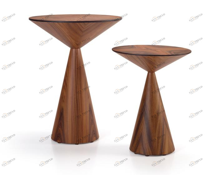 HMD INTERIORS Круглый сервисный столик из фанерованной древесины Lola sun-id-1490811