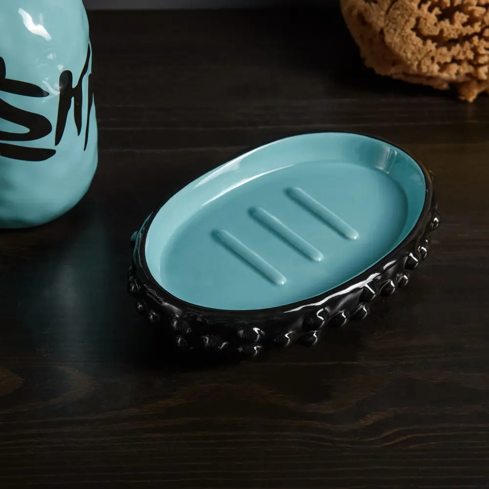 Мыльница Irony цвет чёрный/бирюзовый MOROSHKA STLM-2180274 - Вид №2