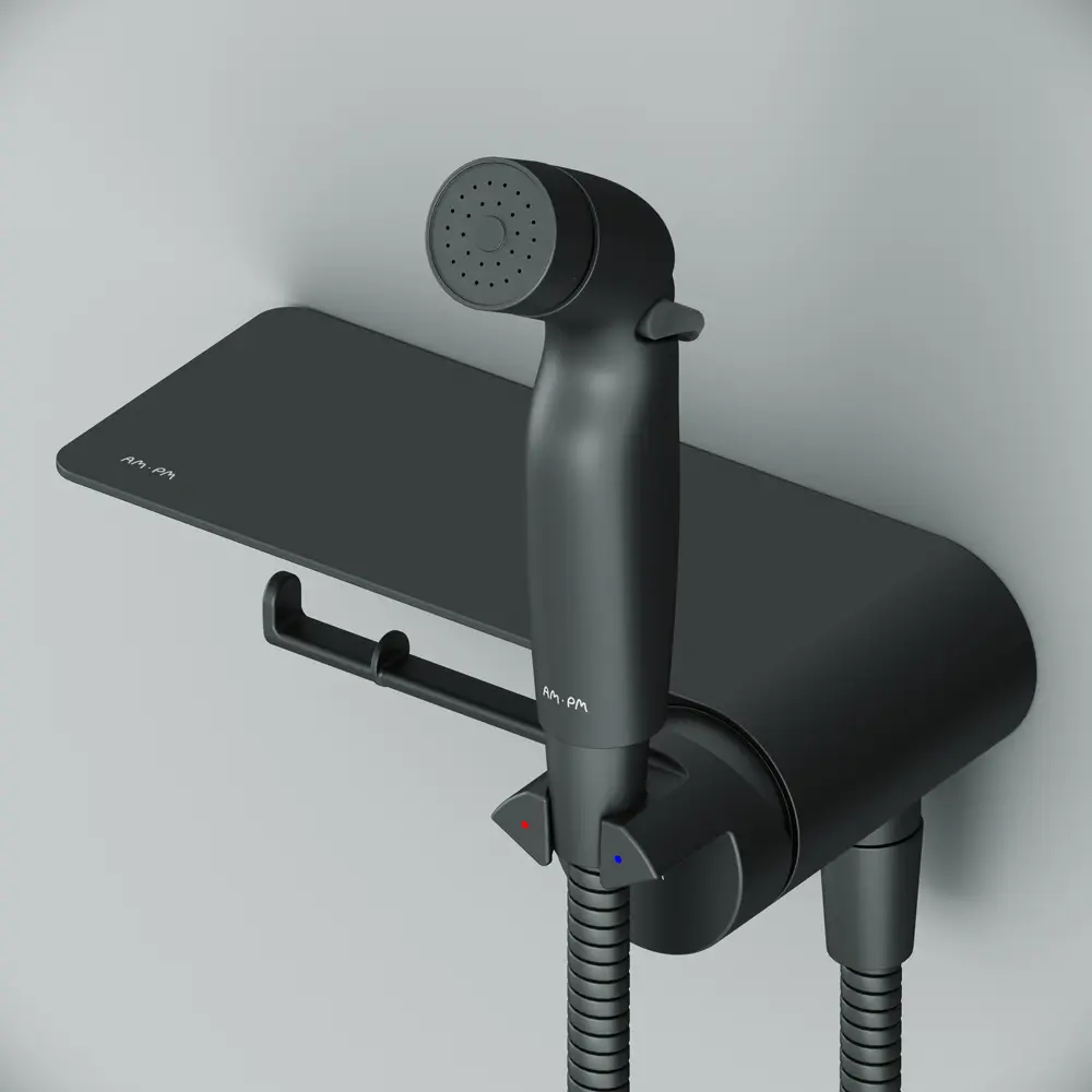 89346491 Гигиенический душ AM.PM Flash F0H9H822 набор со смесителем цвет черный матовый STLM-0987978  - Вид №10