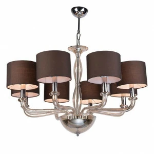 Люстра подвесная коричневая 8 ламп Newport 6118/C NEWPORT ДИЗАЙНЕРСКИЕ 00-3834291 Коричневый;хром