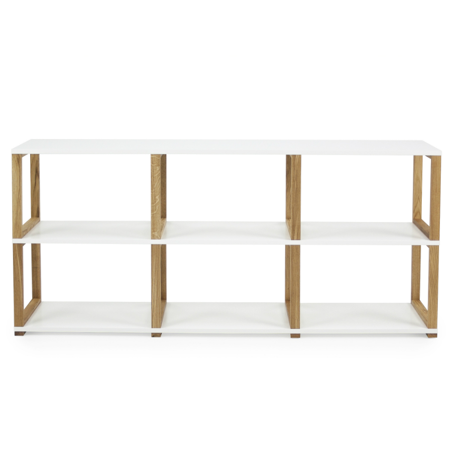 Стеллаж Tenzo Art, 80x178x36, дуб, белый 2332001 - Вид №3