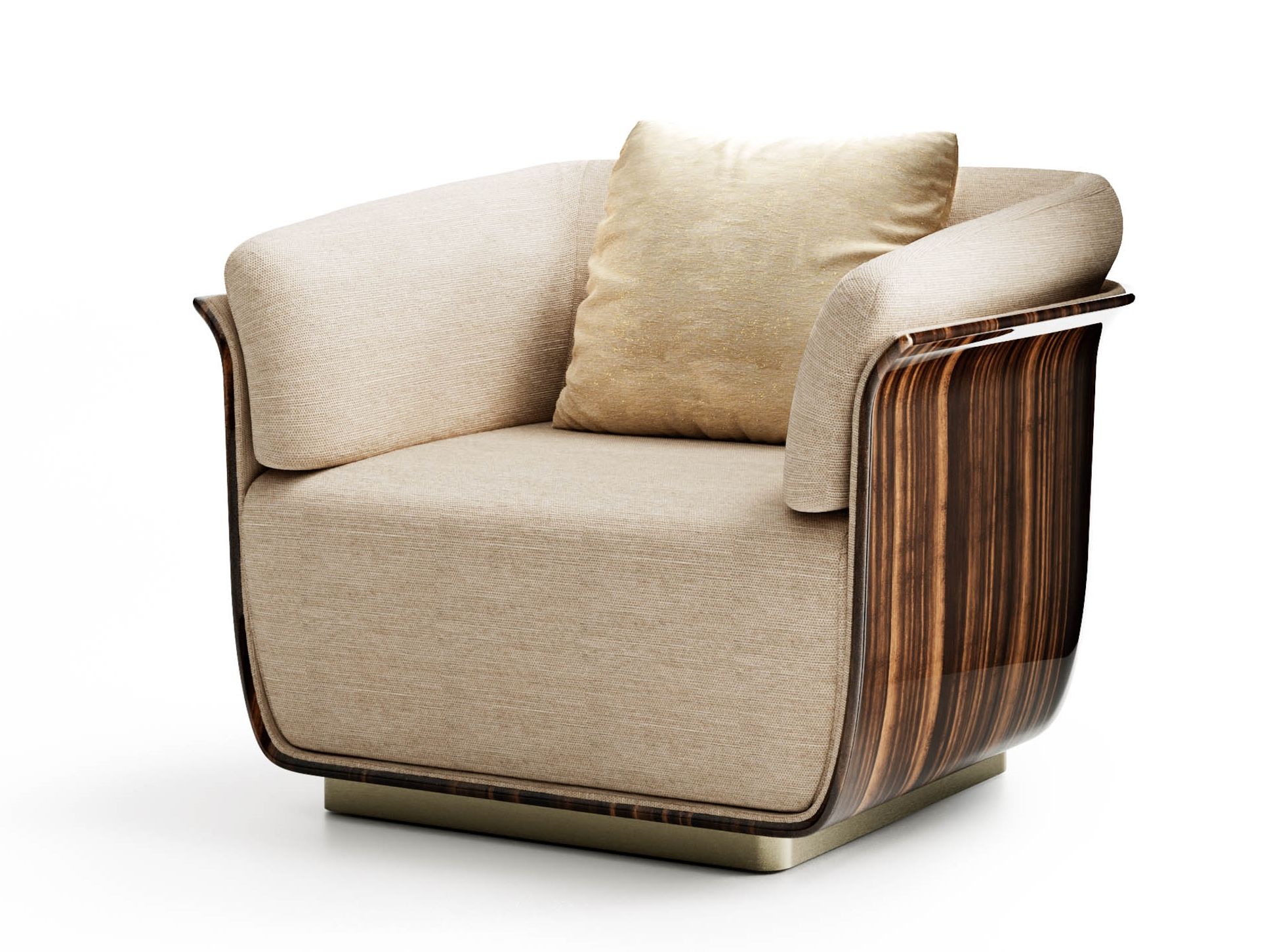 Кресло из ткани и дерева с подлокотниками Capital Collection Mon Allure ARCH-00055059