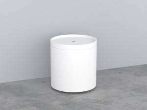 ELOT-BI+ELCTL-BR Otto Tondo: Пуф круглый из материала Livingtec на 4-х колесиках, с крышкой деревянной cielo Elle