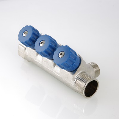 VTc.560.N.0602 Коллектор с регулирующими вентилями и наружной резьбой Valtec 1", 2 х 1/2"  - Вид №5