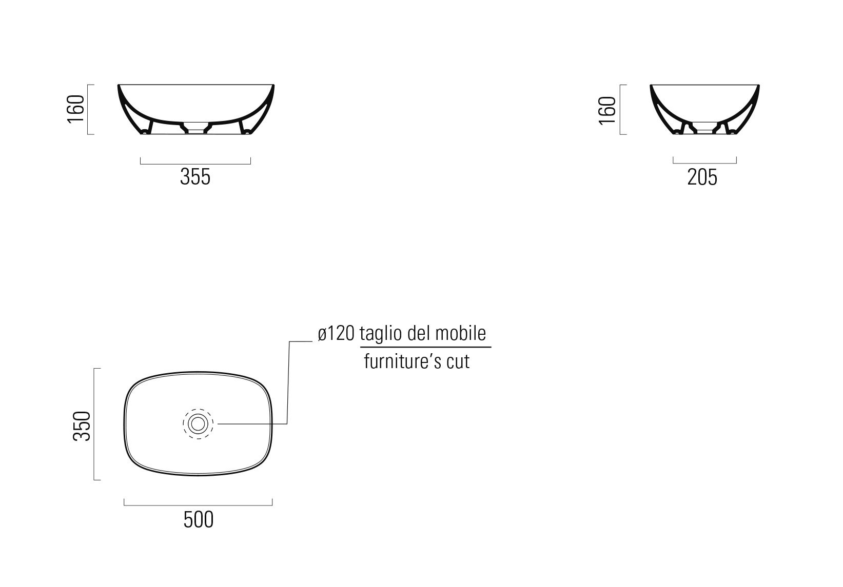 Керамическая прямоугольная столешница GSI ceramica Nubes ARCH-00066328 - Вид №2