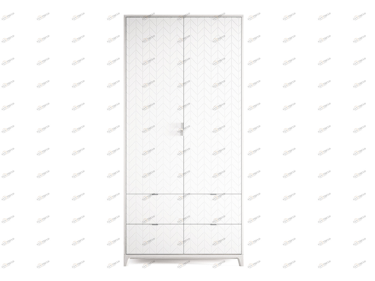 Шкаф распашной двухдверный с ящиками молочный Case №4 THE IDEA  210411 Белый 