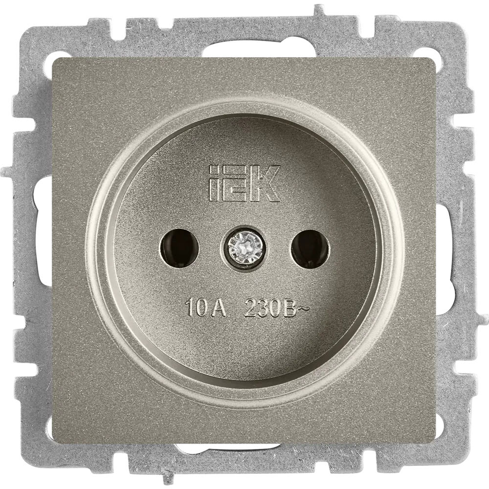 Розетка IEK Brite стальная для скрытого монтажа без заземления 87761614
