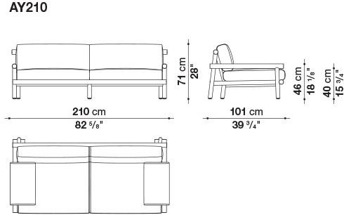 B&B Italia Outdoor Садовый диван из ткани Ayana sun-id-1353377 - Вид №9