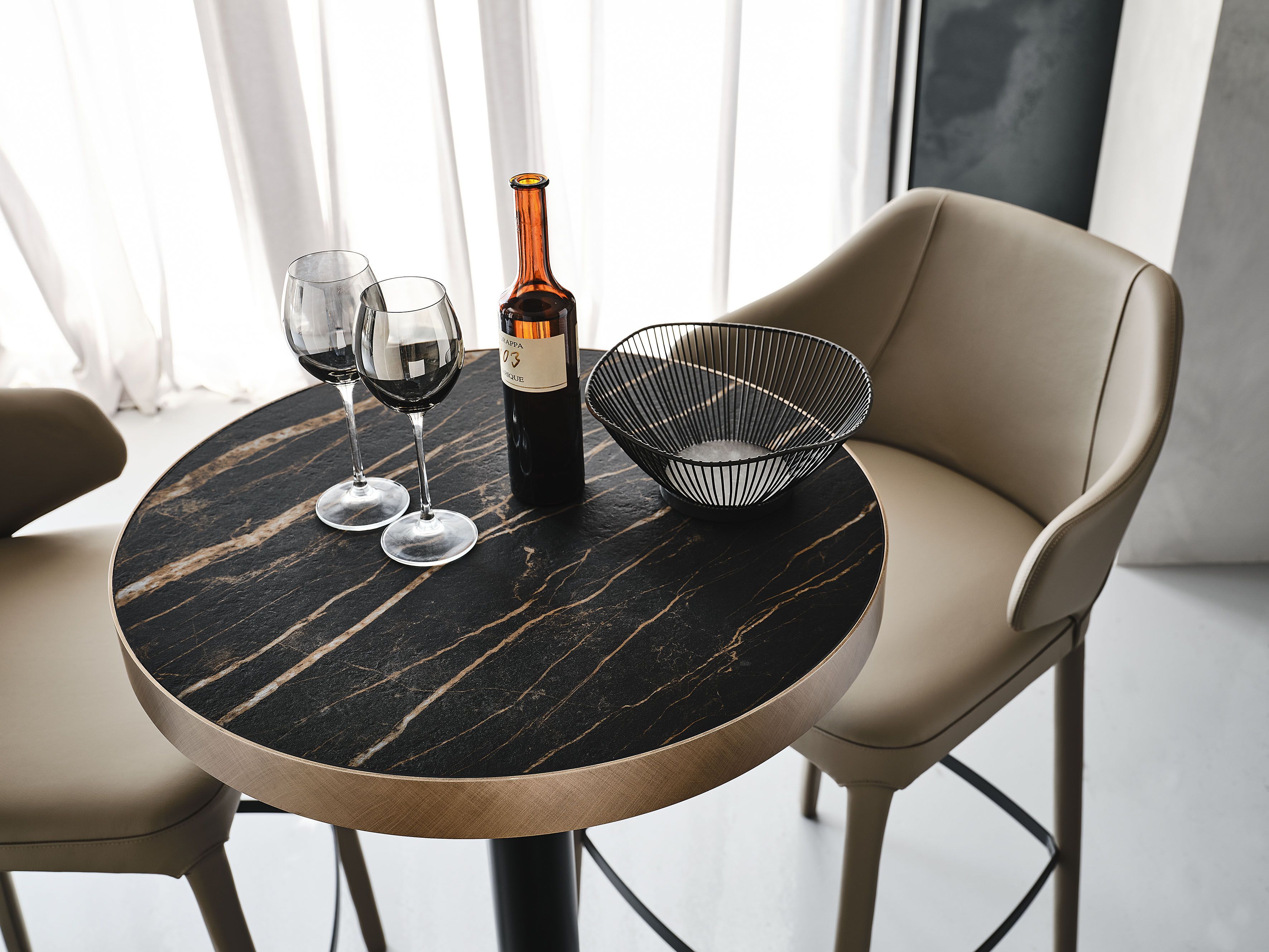 Круглый керамический стол и стальная основа Cattelan italia RIBOT KERAMIK BISTROT ARCH-00086116 - Вид №5