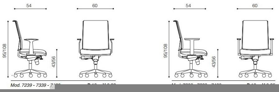 Ares Line Стул офисный вращающийся с 5 спицами и подлокотниками Zero7 family sun-id-1452874 - Вид №2