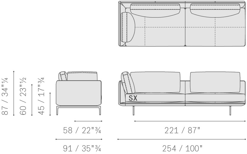 Poltrona Frau Модульный диван из кожи и ткани La collezione - divani e poltrone sun-id-1487212 - Вид №30