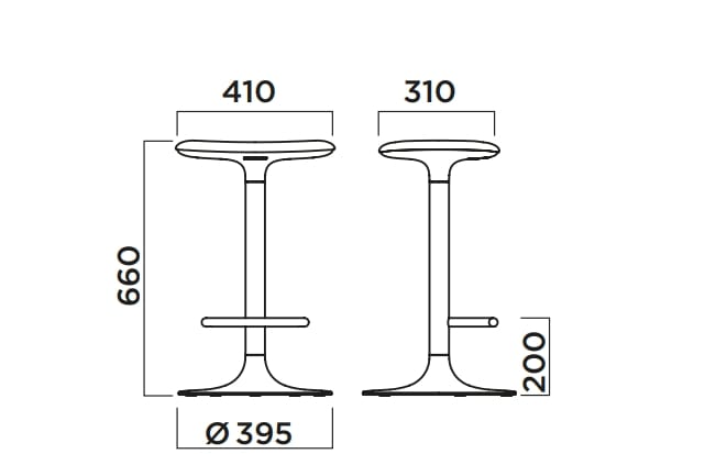 Высокий стул из стали и дерева с подставкой для ног Infiniti Flink ARCH-00085465 - Вид №9