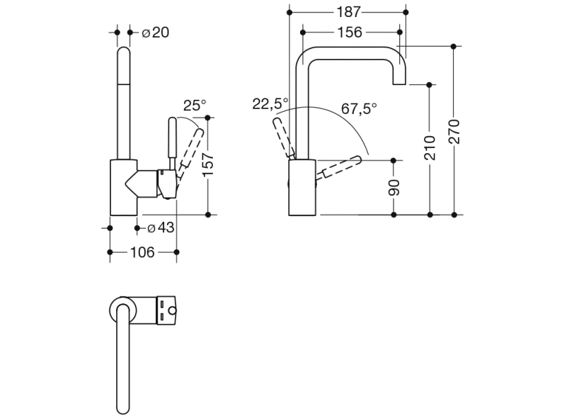 AQ1.12M10640 Однорычажный смеситель для раковины HEWI Kids - Вид №19